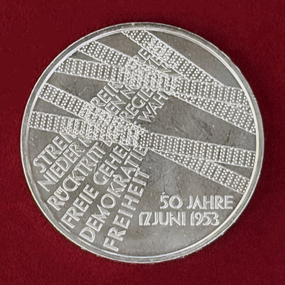 【ドイツ】東ドイツ暴動50周年記念 10ユーロ 銀貨 2003［B-0000930］