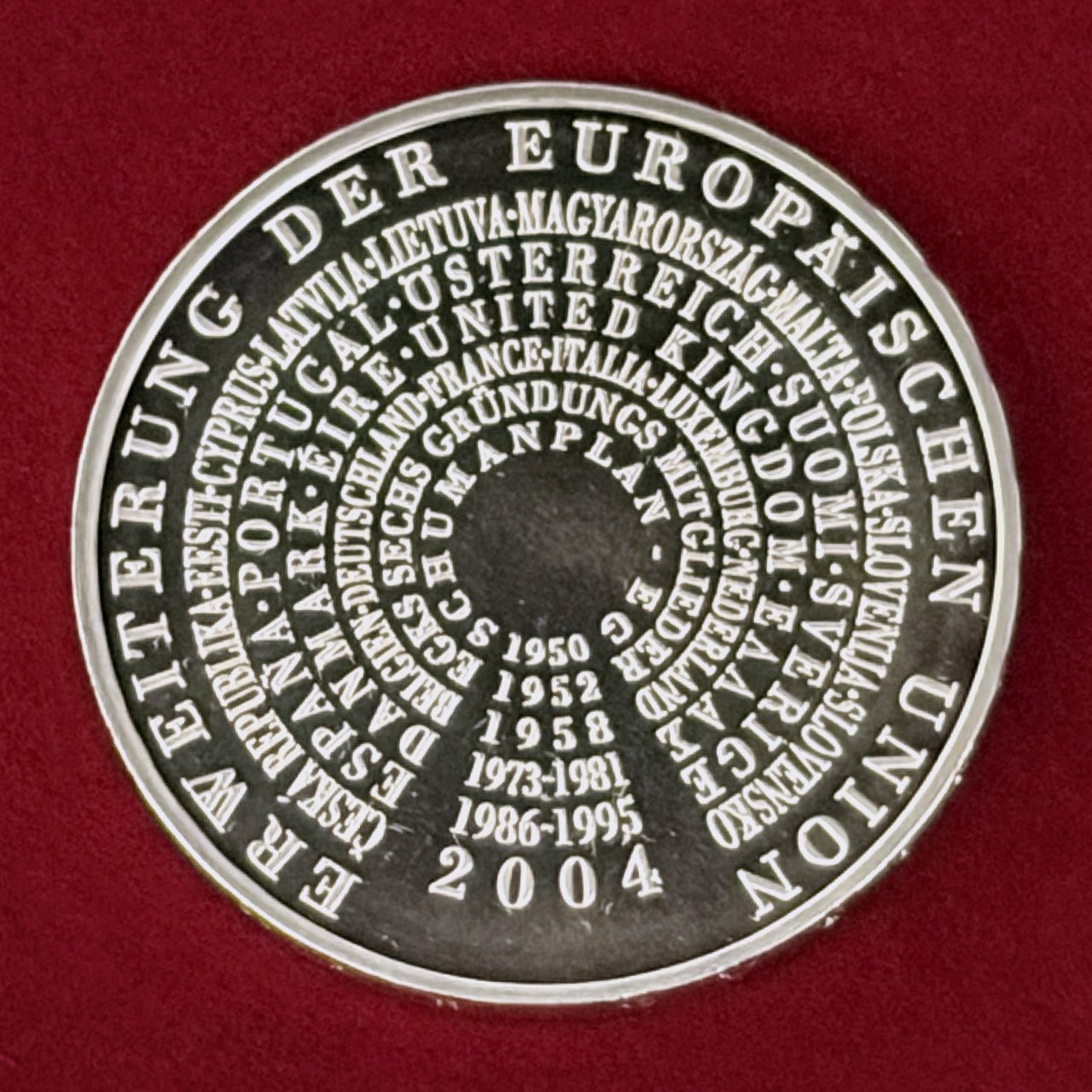 【ドイツ】欧州連合拡大記念 10ユーロ 銀貨 2004［B-0000938］