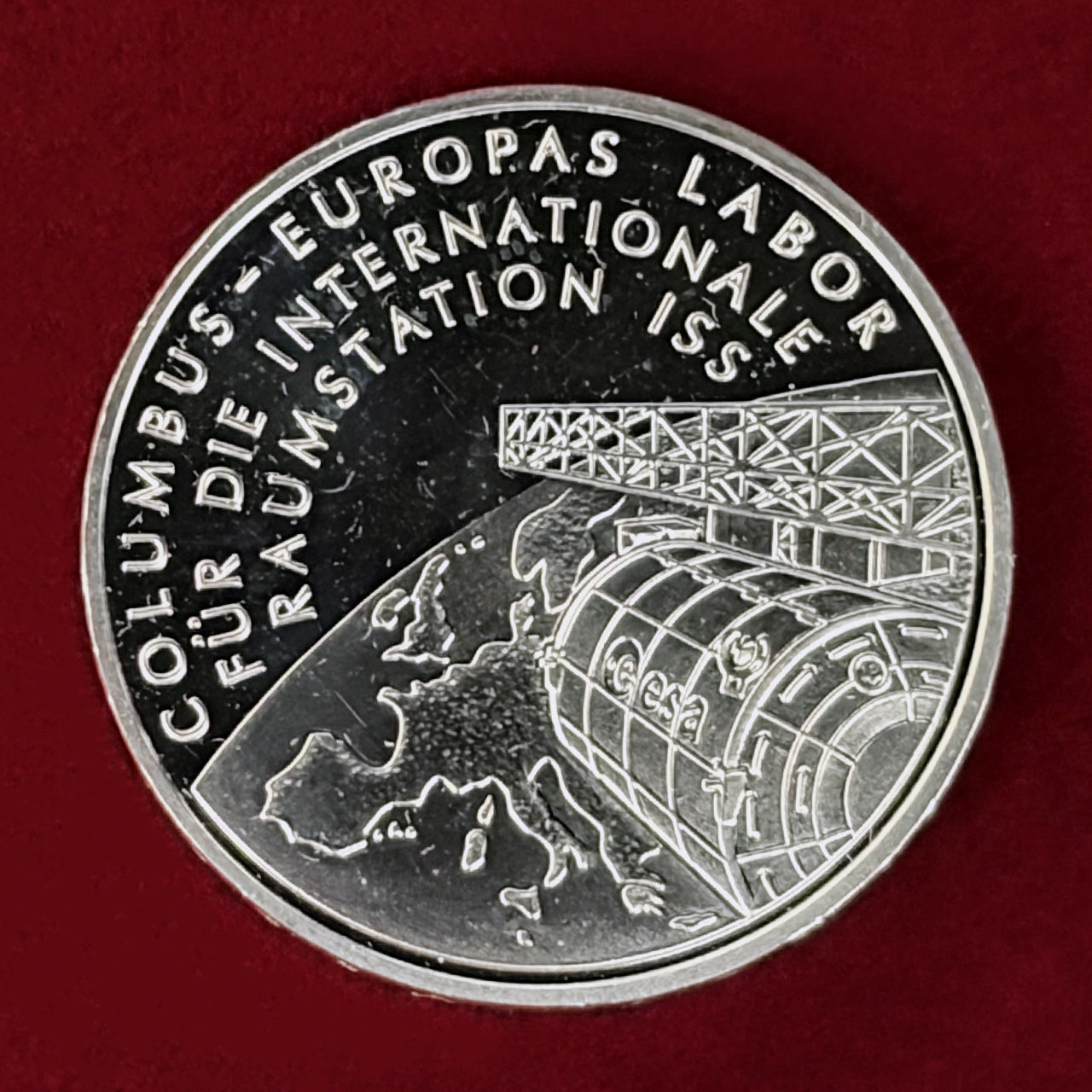 【ドイツ】ISS欧州宇宙実験棟コロンバス 10ユーロ 銀貨 プルーフ 2004［B-0000941］