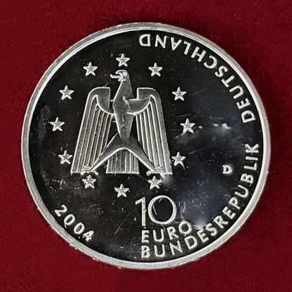 【ドイツ】ISS欧州宇宙実験棟コロンバス 10ユーロ 銀貨 プルーフ 2004［B-0000941］