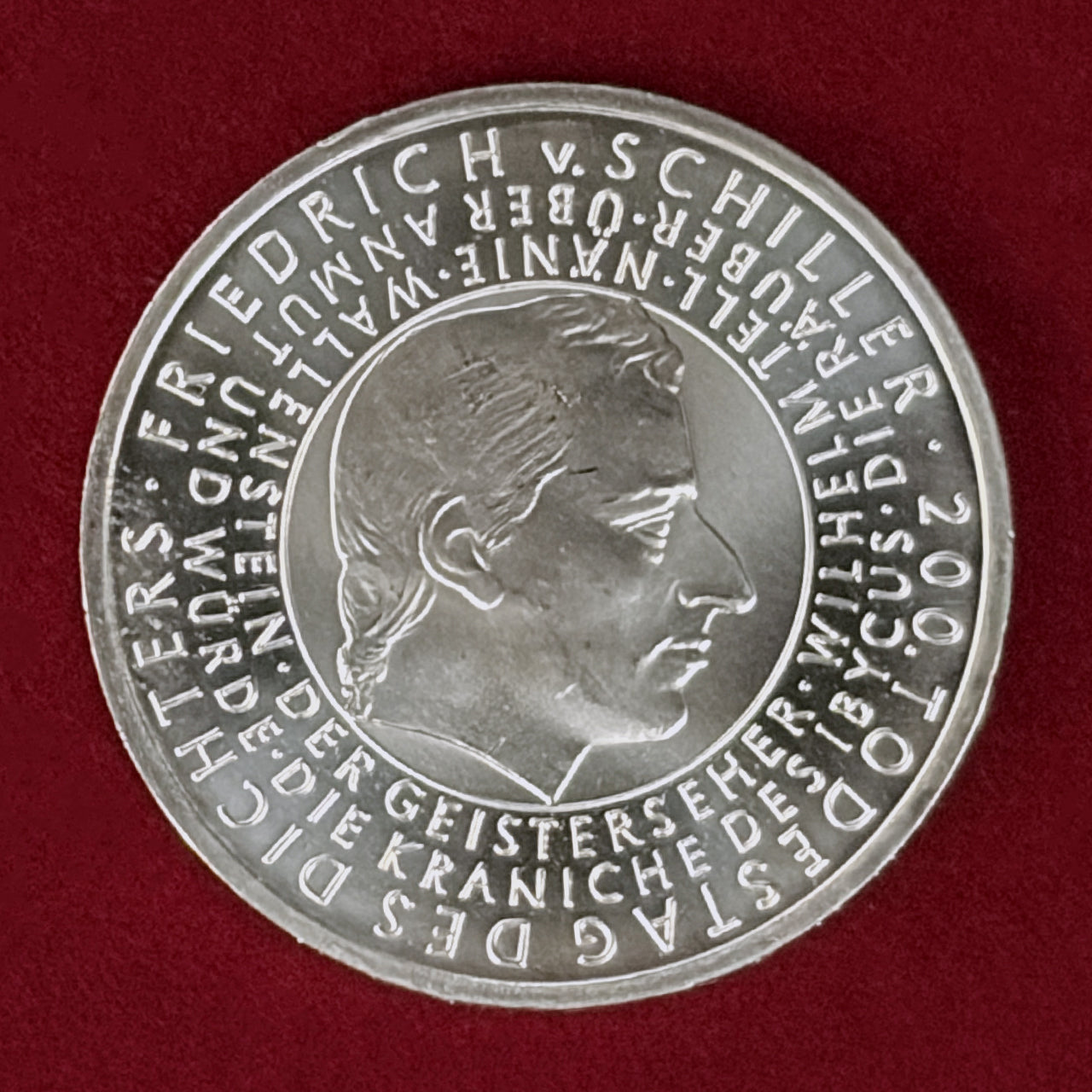 【ドイツ】フリードリヒ・フォン・シラー没後200周年記念 10ユーロ 銀貨 2005［B-0000943］