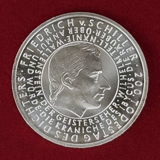 【ドイツ】フリードリヒ・フォン・シラー没後200周年記念 10ユーロ 銀貨 2005［B-0000943］