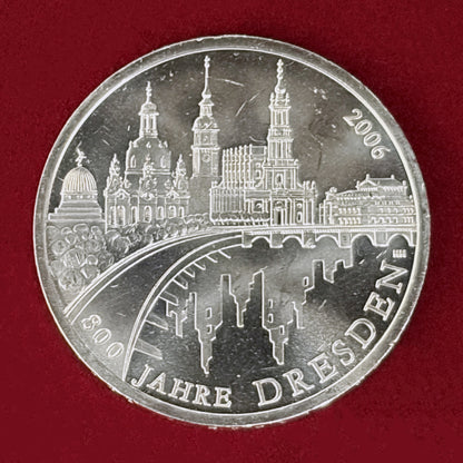 【ドイツ】ドレスデン都市創設800周年記念 10ユーロ 銀貨 2006［B-0000949］