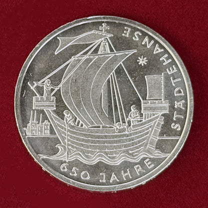 【ドイツ】ハンザ同盟創設650周年記念 10ユーロ 銀貨 2006［B-0000950］