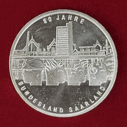 【ドイツ】ザールラント州連邦加入50周年記念 10ユーロ 銀貨 2007［B-0000956］