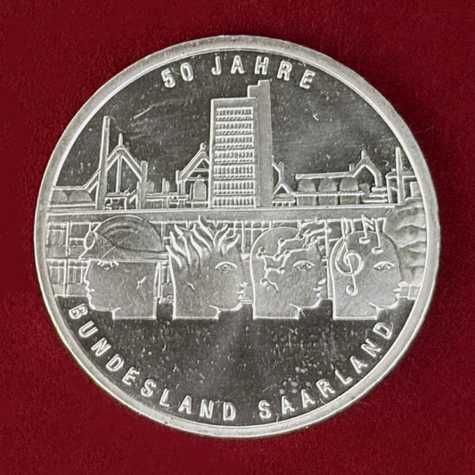 【ドイツ】ザールラント州連邦加入50周年記念 10ユーロ 銀貨 2007［B-0000956］