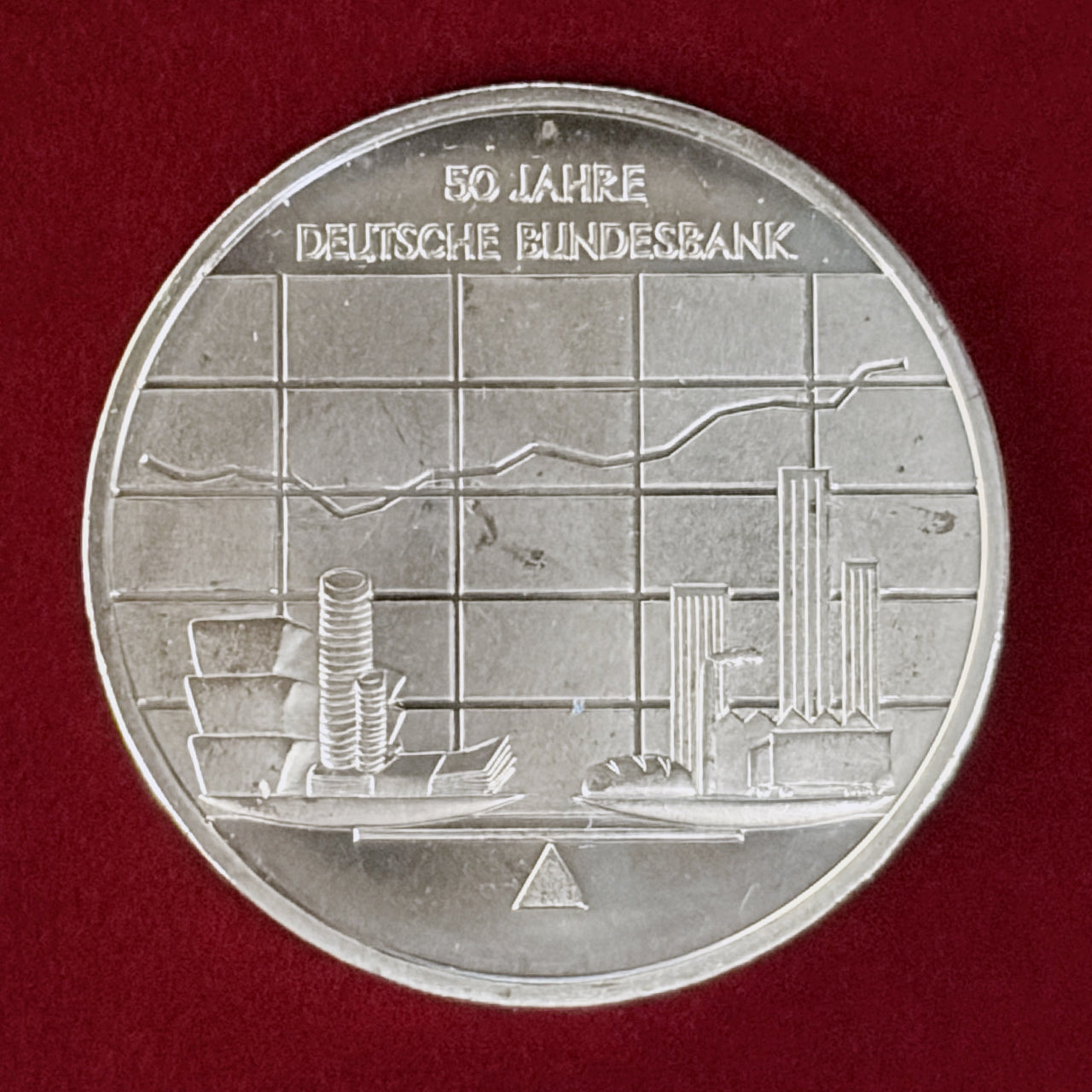 【ドイツ】ドイツ連邦銀行設立50周年記念 10ユーロ 銀貨 2007［B-0000959］