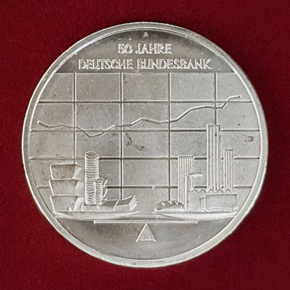 【ドイツ】ドイツ連邦銀行設立50周年記念 10ユーロ 銀貨 2007［B-0000959］