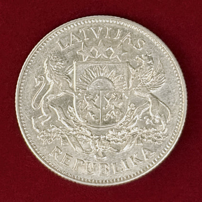【ラトビア】2ラッツ 銀貨 1925［B-0000964］