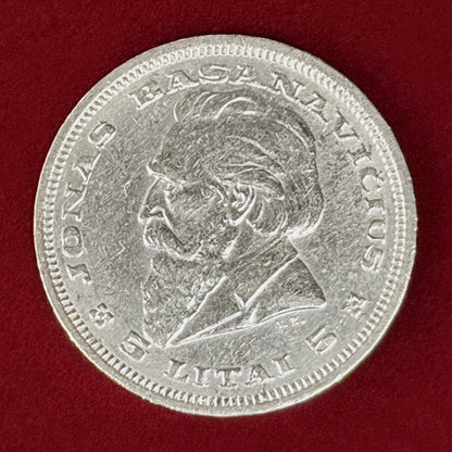 【リトアニア】5リタイ 銀貨 1936［B-0000968］