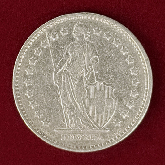 【スイス】2フラン 銀貨 1920［B-0000982］
