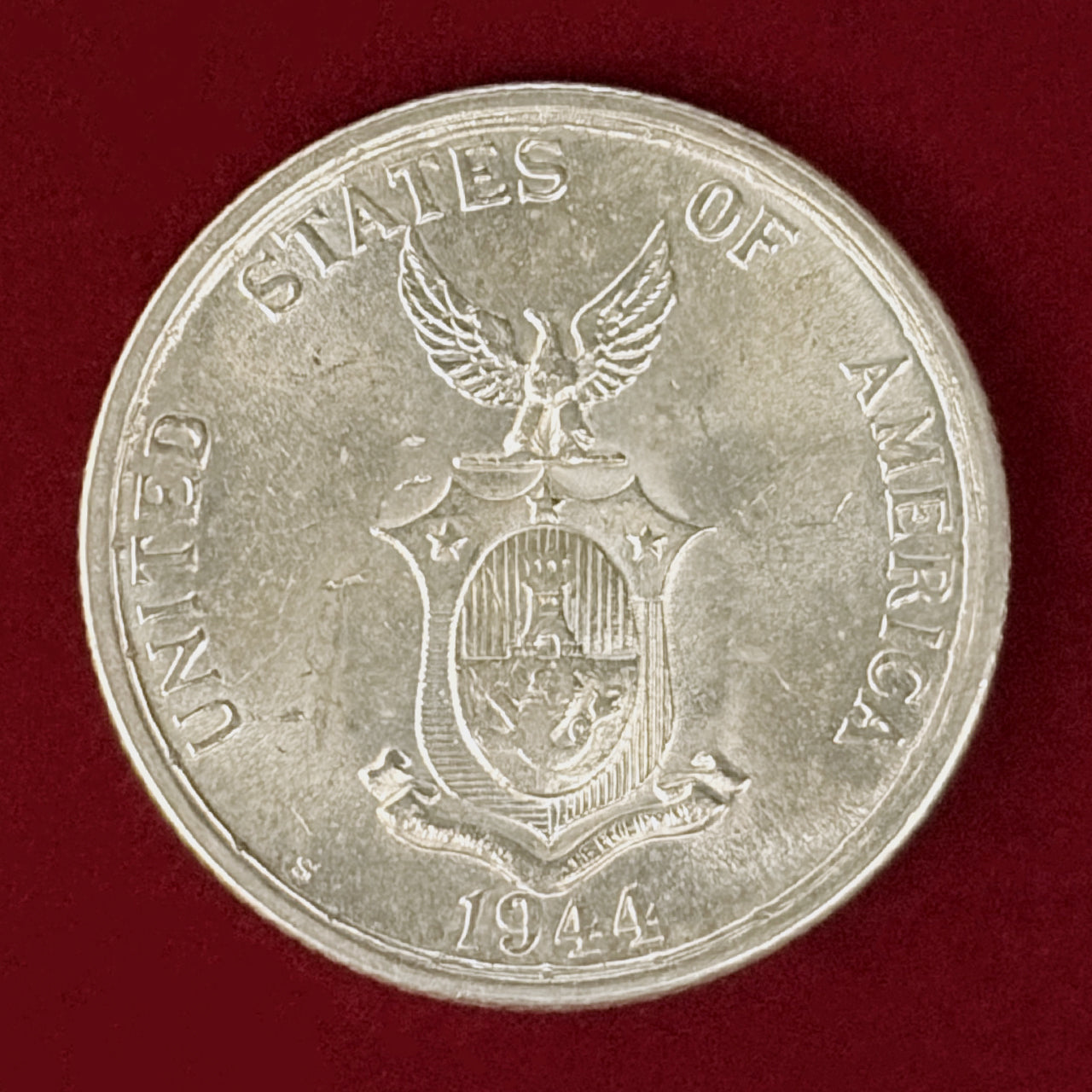 【フィリピン】50センタボ 銀貨 1944［B-0000983］