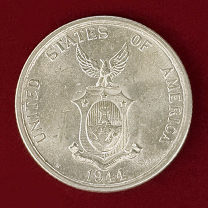 【フィリピン】50センタボ 銀貨 1944［B-0000983］