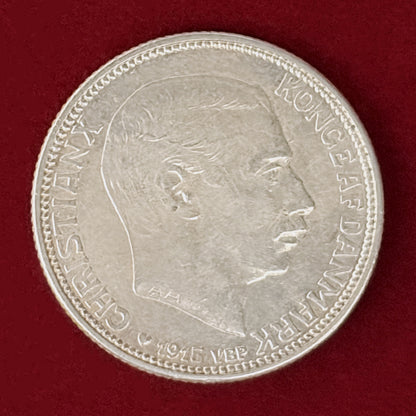 【デンマーク】クローネ 銀貨 1915［B-0000991］