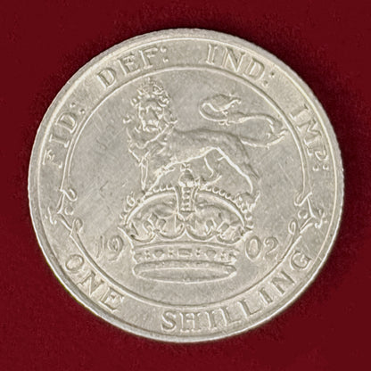 【イギリス】シリング 銀貨 1902［B-0000997］
