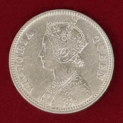 【イギリス領インド】1/4ルピー 銀貨 1862［B-0000998］