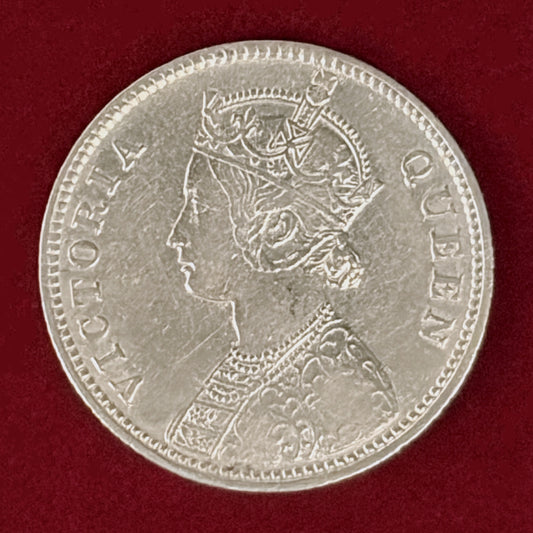 【イギリス領インド】1/4ルピー 銀貨 1862［B-0000998］