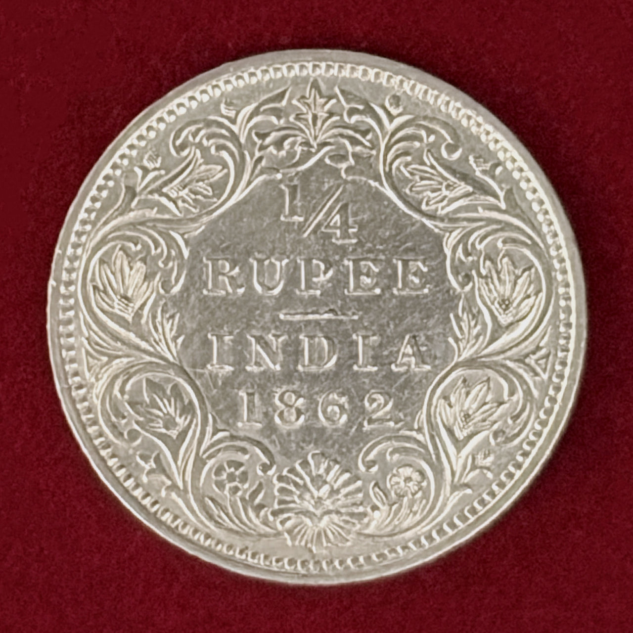 イギリス領インド】1/4ルピー 銀貨 1862［B-0000998］ – ワールド