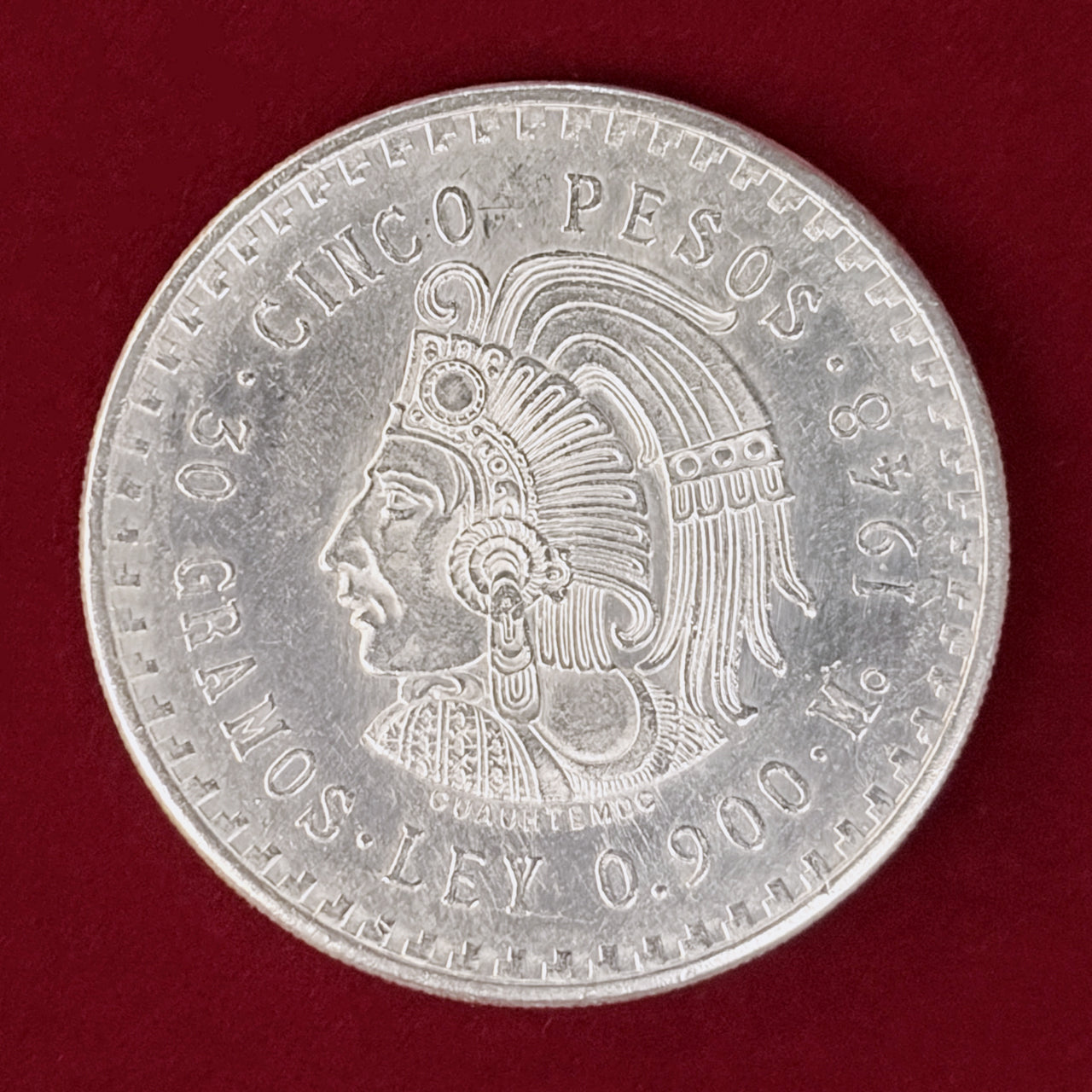 【メキシコ】5ペソ 銀貨 1949［B-0001003］