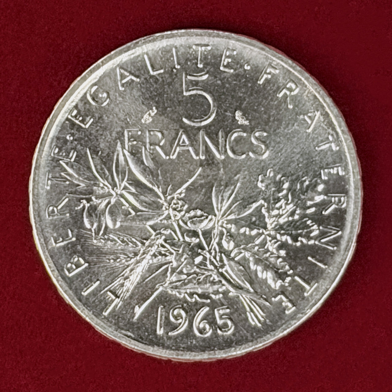 【フランス】5フラン 銀貨 1965［B-0001005］
