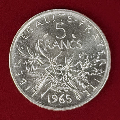 【フランス】5フラン 銀貨 1965［B-0001005］
