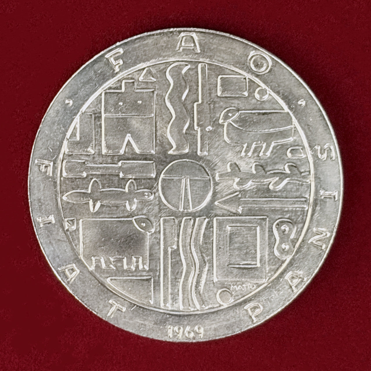 【ウルグアイ】FAO記念 1000ペソ 銀貨 1969［B-0001006］