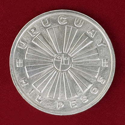 【ウルグアイ】FAO記念 1000ペソ 銀貨 1969［B-0001006］