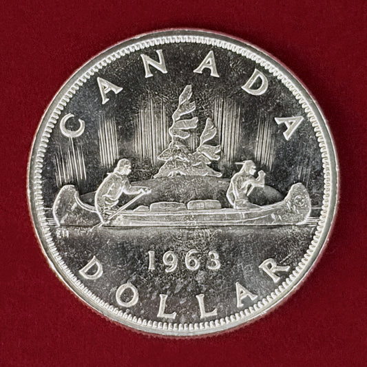 【カナダ】1ドル 銀貨 1963［B-0001016］