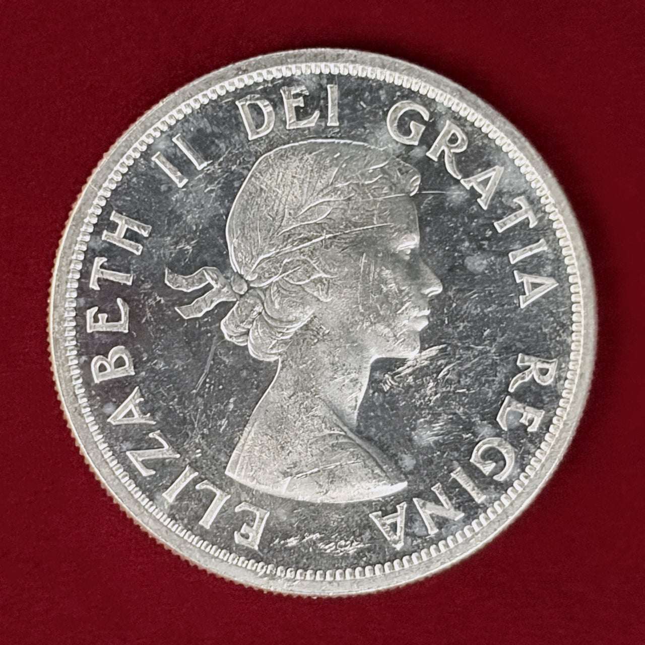 【カナダ】ブリティッシュコロンビア州創設100周年記念 1ドル 銀貨 1958［B-0001018］