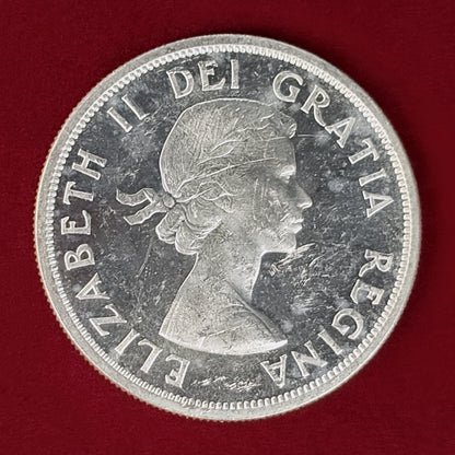 【カナダ】ブリティッシュコロンビア州創設100周年記念 1ドル 銀貨 1958［B-0001018］
