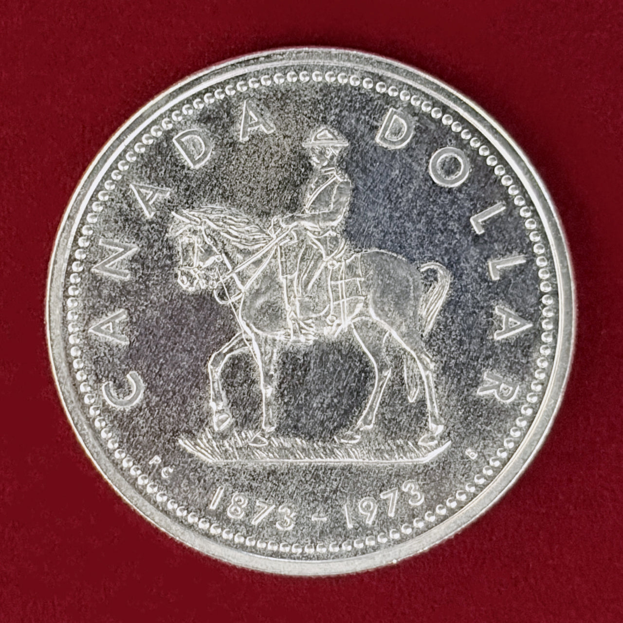 【カナダ】カナダ王立騎馬警察創立100周年記念 1ドル 銀貨 1973［B-0001020］