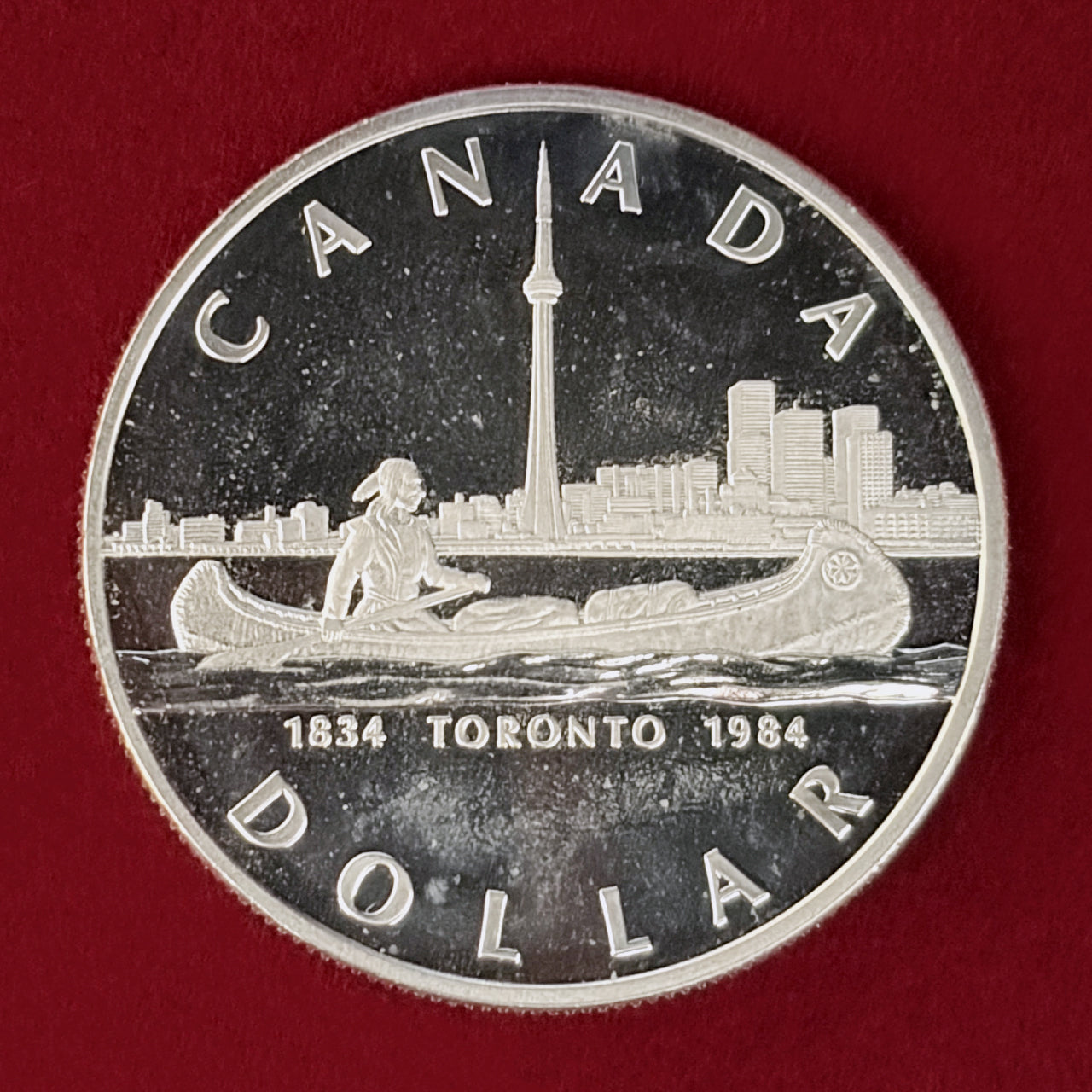 【カナダ】トロント市制150周年記念 1ドル 銀貨 1984［B-0001021］