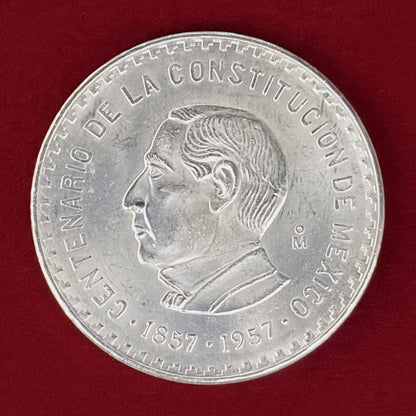 【メキシコ】憲法制定100周年記念 10ペソ 銀貨 1957［B-0001025］