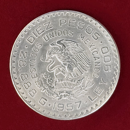 【メキシコ】憲法制定100周年記念 10ペソ 銀貨 1957［B-0001025］