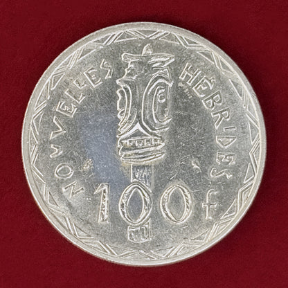 【ニューヘブリディーズ諸島】100フラン 銀貨 1966［B-0001028］