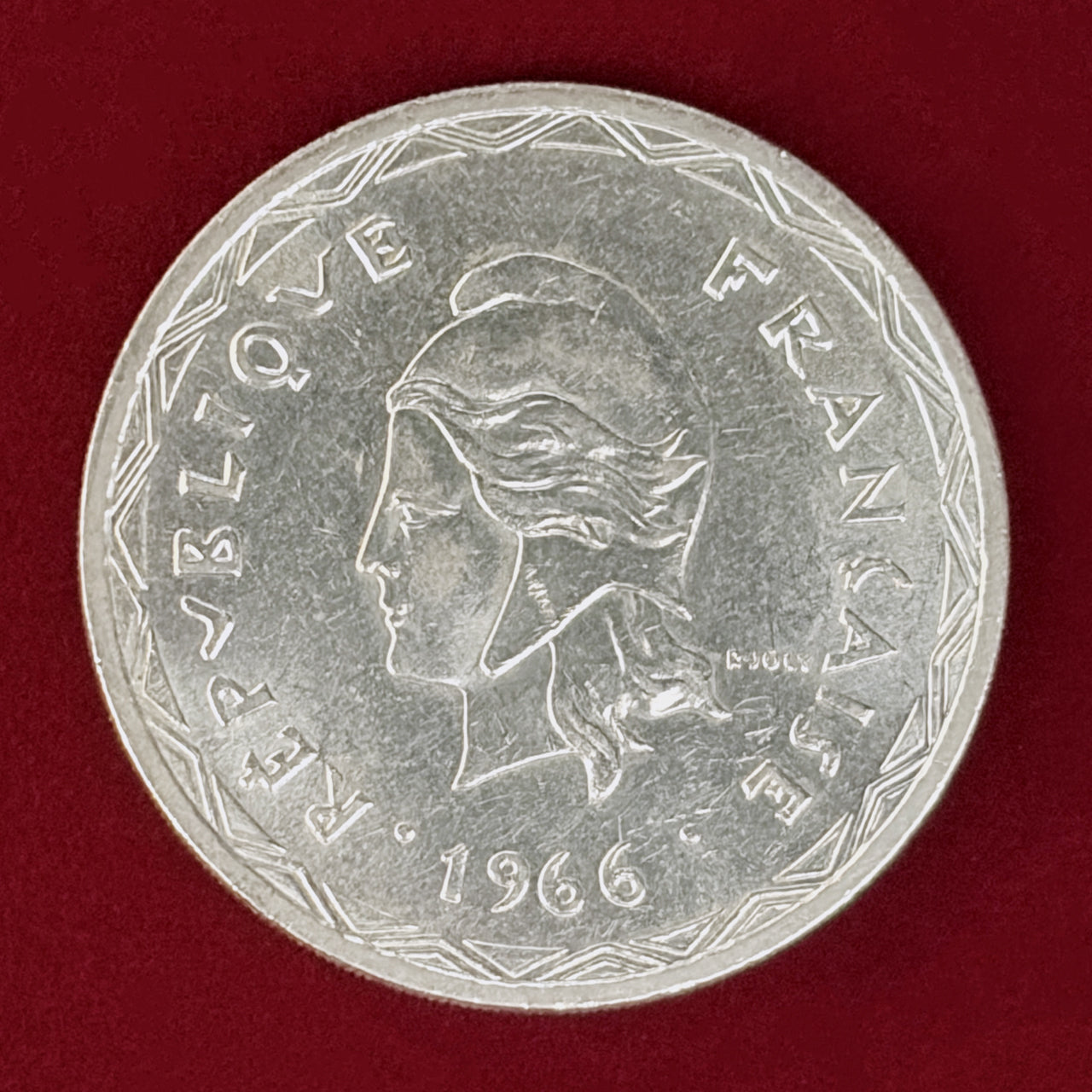ニューヘブリディーズ諸島】100フラン 銀貨 1966［B-0001028