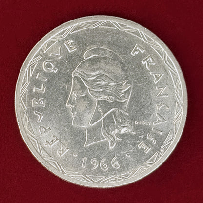 【ニューヘブリディーズ諸島】100フラン 銀貨 1966［B-0001028］