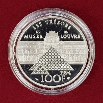 【フランス】ルーブル美術館の至宝 モナ・リザ 100フラン 銀貨 プルーフ 1994［B-0001030］