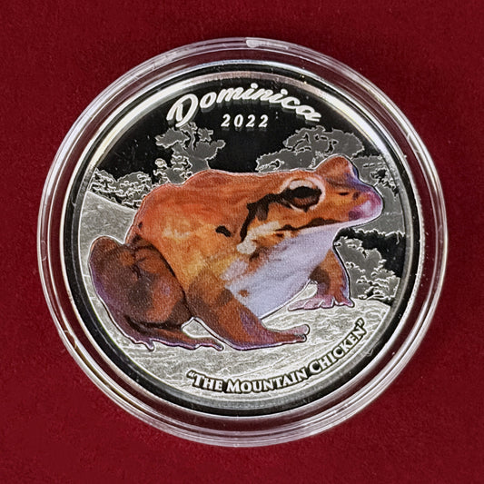 【ドミニカ国】マウンテンチキン 2ドル 銀貨 プルーフ 2022［B-0001031］