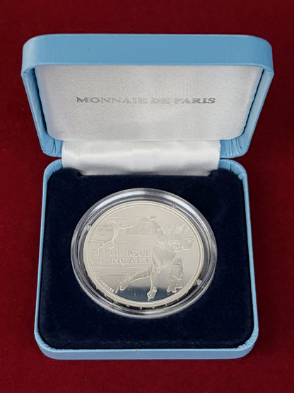 【フランス】1992年アルベールビルオリンピック記念 スピードスケート 100フラン 銀貨 プルーフ 1990［B-0001032］