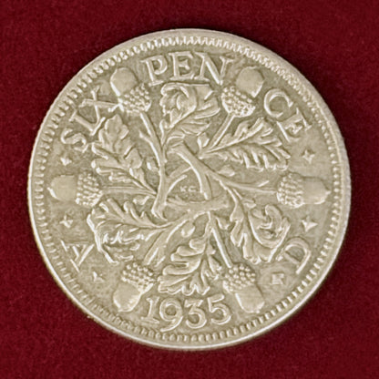【イギリス】6ペンス 銀貨 1935［B-0001037］