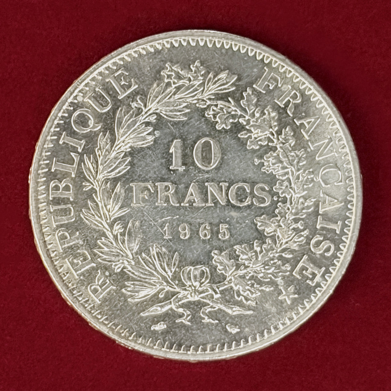 フランス】10フラン エルキュール ヘラクレス 銀貨 1965［B-0001039