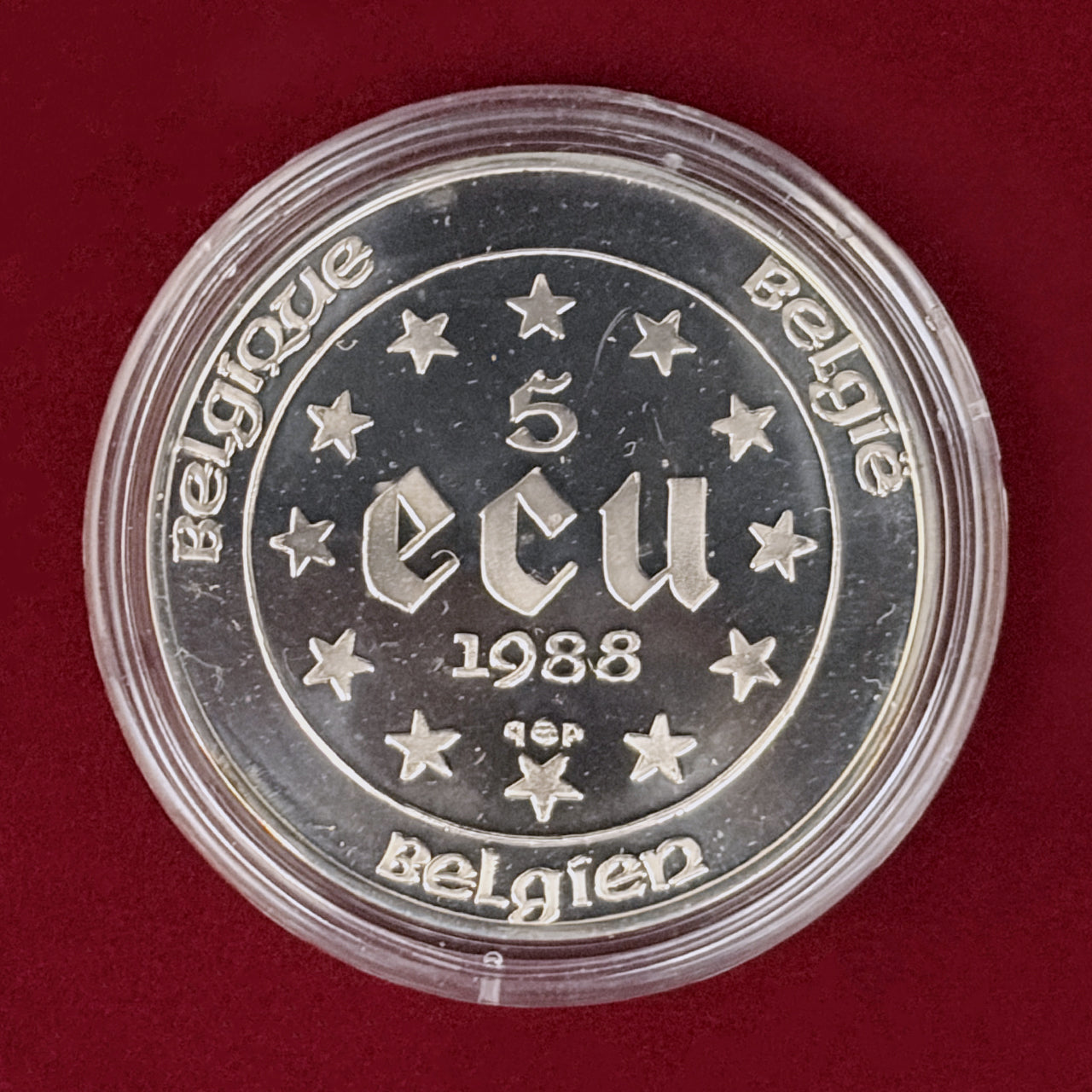 【ベルギー】ローマ条約締結30周年記念 5エキュ 銀貨 プルーフ 1988［B-0001041］