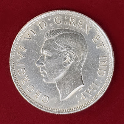 【カナダ】ジョージ6世＆エリザベス2世オタワ訪問記念 1ドル 銀貨 1939［B-0001048］