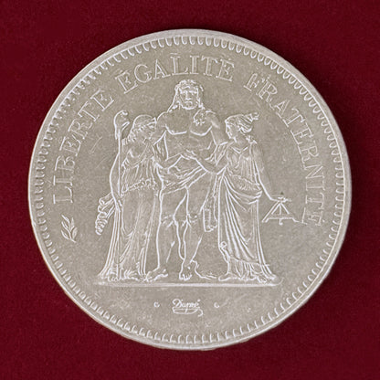 [France] 50 Franc Hercule Hercules Silver Coin [B-0000520]
