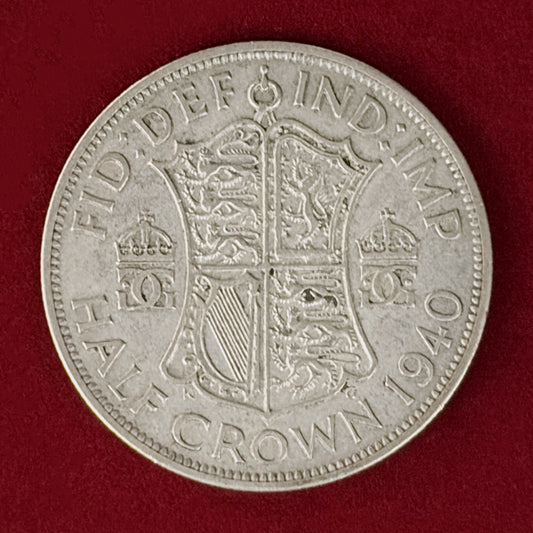 【イギリス】1/2クラウン 銀貨 1940［B-0001052］