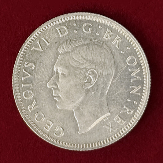 【イギリス】シリング 銀貨 1945［B-0001059］