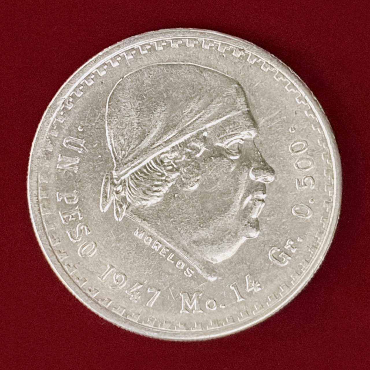 【メキシコ】ペソ 銀貨 1947［B-0001064］