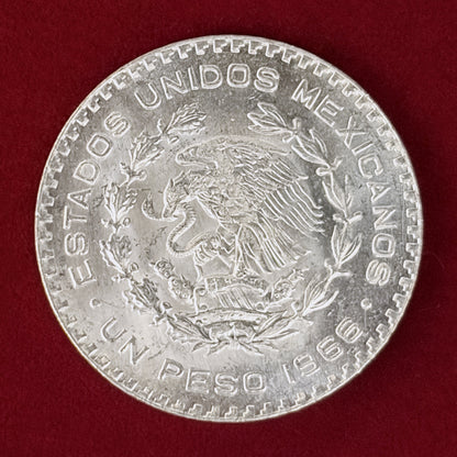 【メキシコ】モレロス テパルカナ 1ペソ 銀貨 1966［B-0001066］