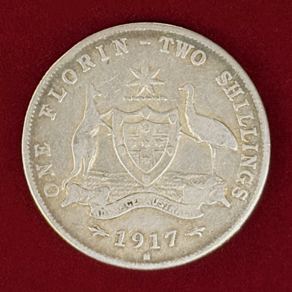 【オーストラリア】フローリン 銀貨 1917［B-0001071］